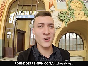 cocksluts ABROAD - Russian tourist babe swallows jizm